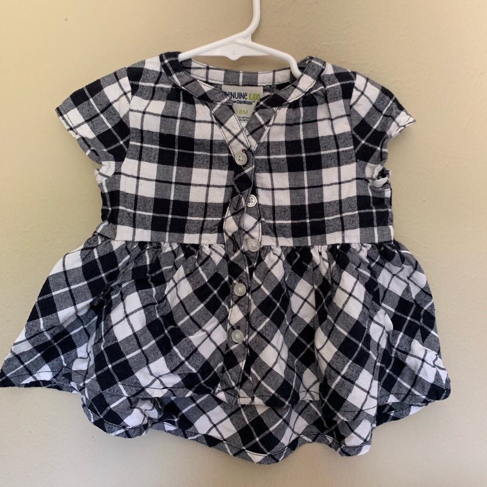 Plaid black and white dress